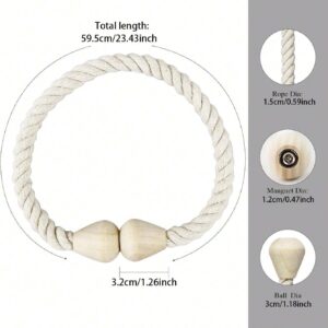 ربطة ستائر مغناطيسية مضفّرة بتصميم خشبي مخروطي الشكل  أربطة أنيقة مصنوعة بخيوط متينة وتفاصيل راقية تضيف لمسة طبيعية وجمالية لأي ستارة