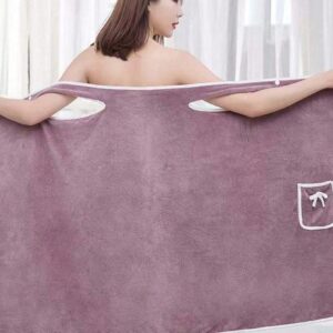 منشفة حمام نسائية من قطعة واحدة (مقاس: 80 سم × 135 سم)، حمام سريع الجفاف محمول للفتيات، أردية شاطئ وسبا