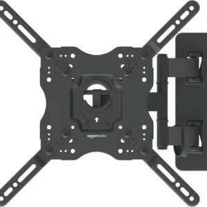 حامل تلفزيون أمازون بيسكس أسود دوار مائل للتلفزيون أو الشاشة الحريرية والمسطحة مقاس 26-55 بوصة حتى وزن 80 رطلًا (36 كجم) مع أقصى قدر من VESA 400x400 مم