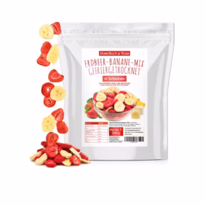مزيج الفراولة والموز 200 جرام - فراولة مجففة بالتجميد وموز مجفف بالتجميد كوجبة خفيفة لذيذة في كيس