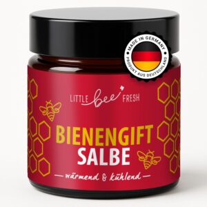 مرهم سم النحل الطازج من ليتل بي من ألمانيا (مُدفئ ومُبرد) مع أرنيكا، فلفل حار، مخلب, صبار الألوفيرا وزبدة الشيا | كريم سم النحل عالي التركيز | جودة ١٠٠٪ لمربي النحل