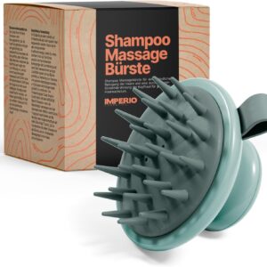 فرشاة تدليك فروة الرأس من إمبيريو لتحفيز نمو الشعر - جهاز تدليك فروة الرأس عالي الجودة لتعزيز الدورة الدموية وتدليك الرأس - للاستخدام على الشعر الجاف والمبلل (بنكهة النعناع)