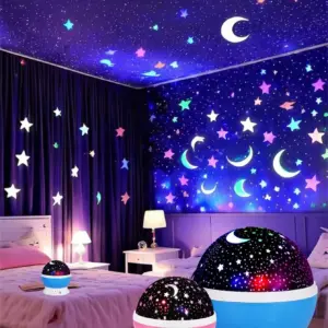 جهاز عرض النجوم والقمر، مزود بإضاءة